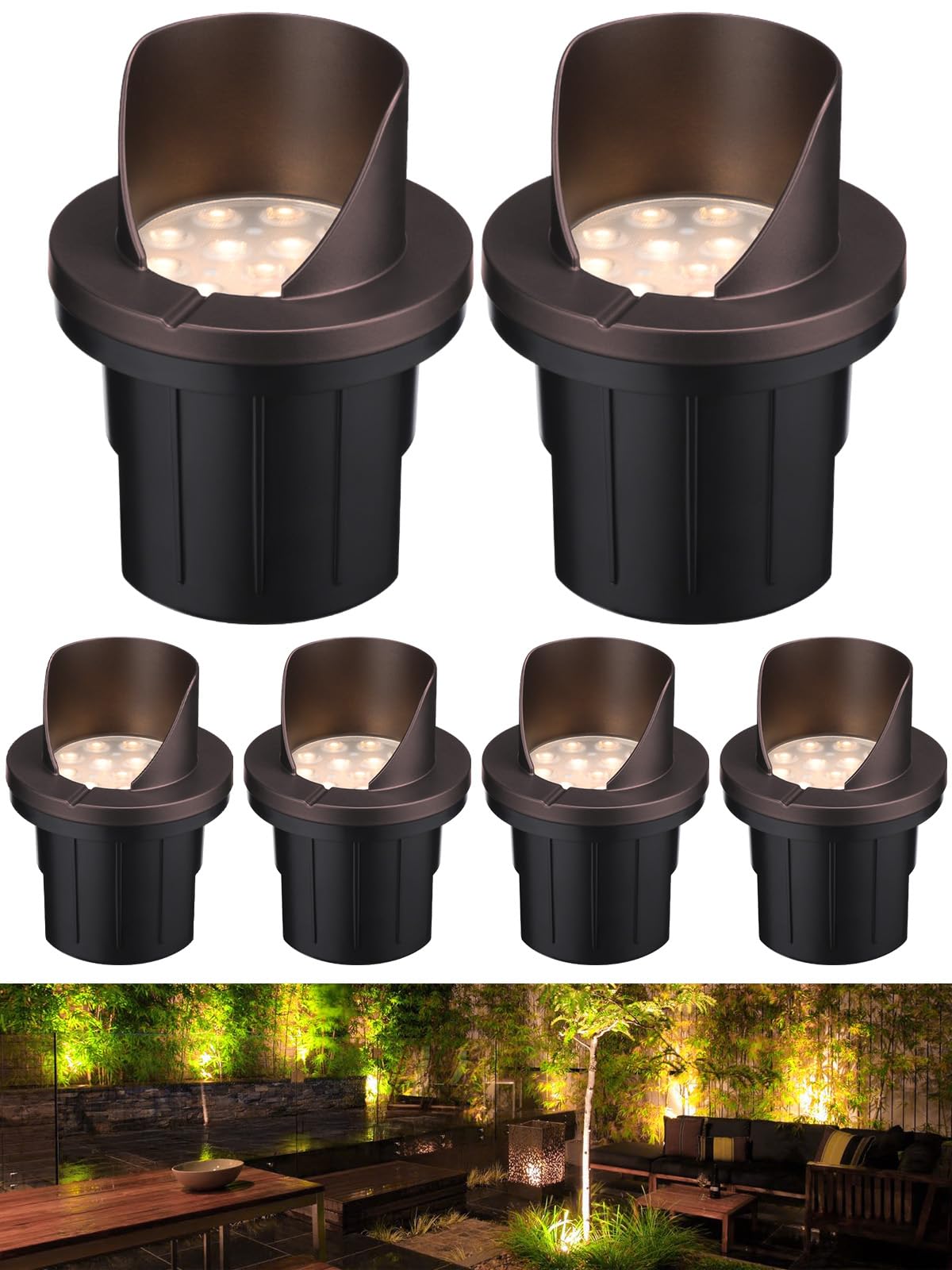 LEONLITE 6-Pack Dia.4 Inch 3000K Well Lights Shielded Top Oil